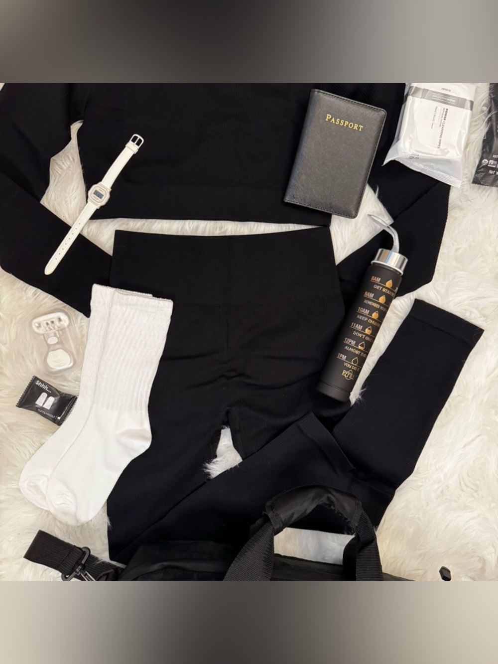 Travel Comfort Bundle Black on Black  ✈️ Athleisure Legging + Accessory Set - Picture 6 of 11
